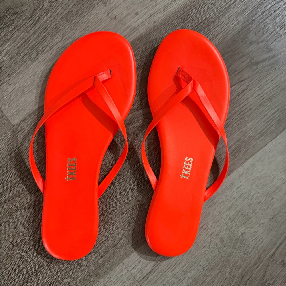 TKEES Women's Neon Orange Flip Flops